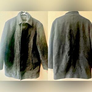 Liz Claiborne Outerwear Italian Wool Blend Vintage Charcoal Gray Mens Coat Sze S